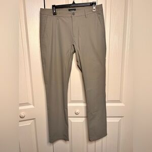 Taylrd Pants Mens‎ 33X32 Gray Chino Slim Fit Casual Polyester Stretch Golf